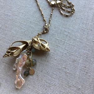 Stella & Dot Kala Seashell Gold Necklace - Rare